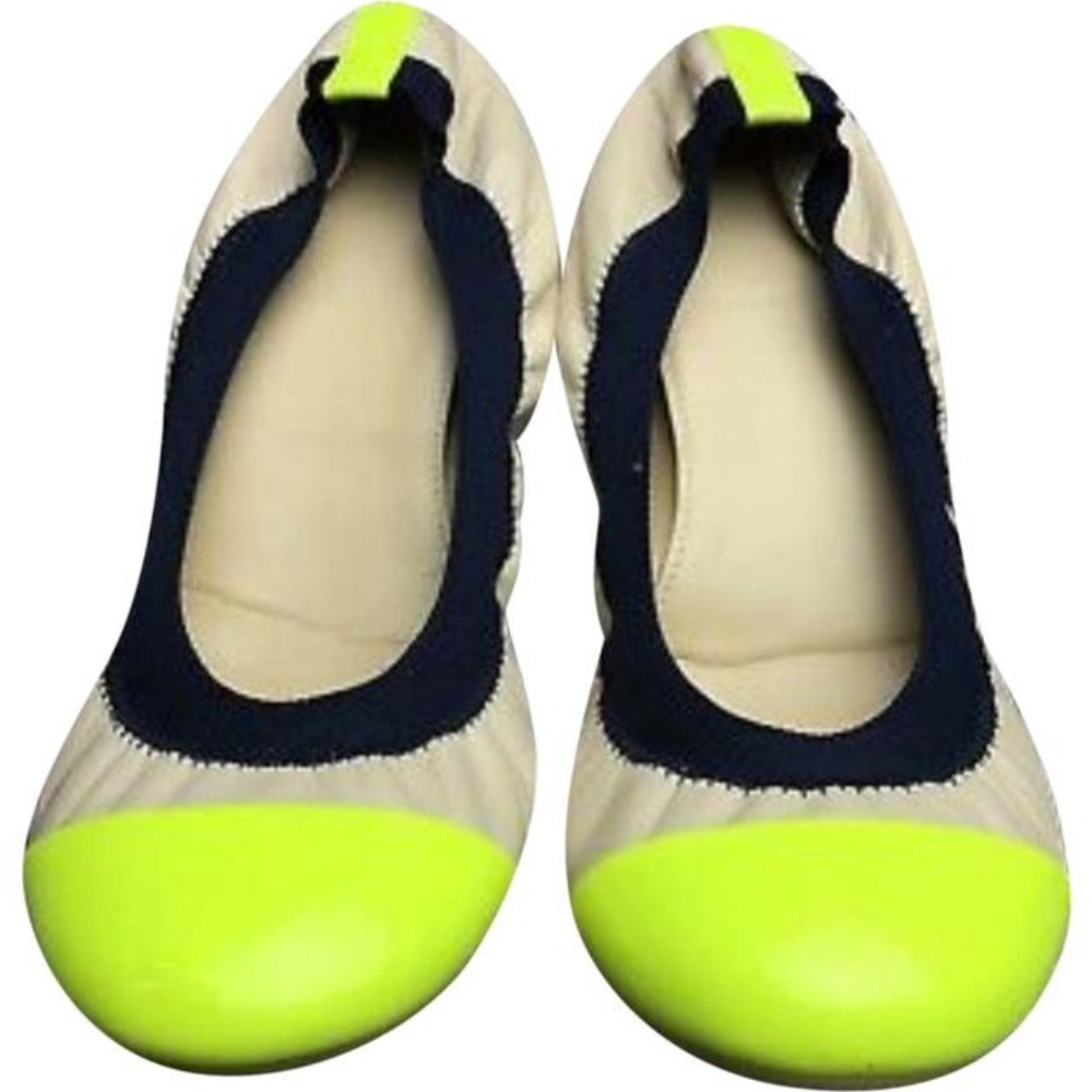 J. Crew Leather Cap Toe Made In Italy Ballet Flats